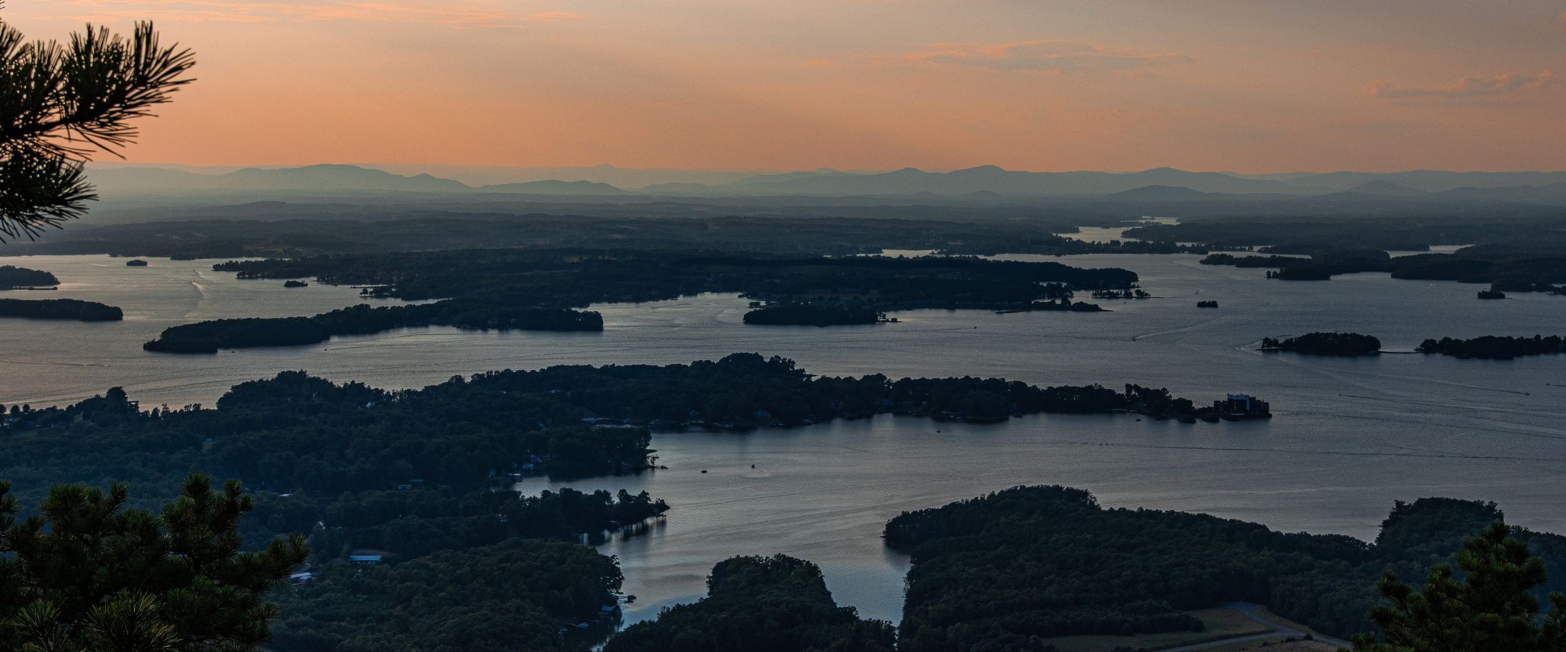 Smith Mountain Lake in Bedford, Virginia at dusk