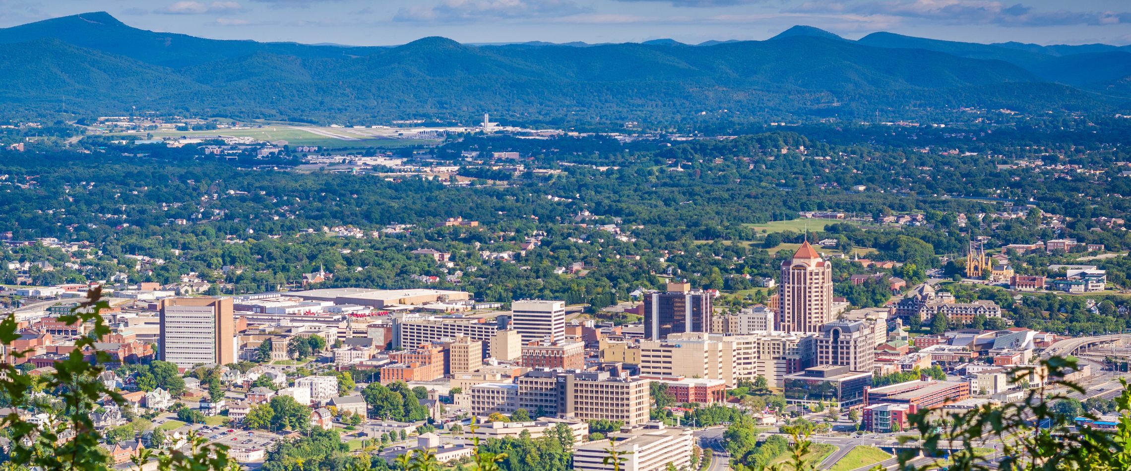 A view of downtown Roanoke, Virginia from the Mill Mountain overlook
